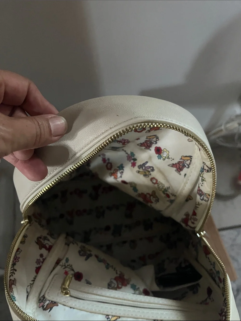 Snow White Scene Mini Backpack - White & Brown